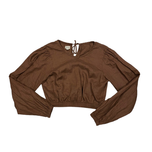 Top Long Sleeve By RHYTHM In Brown, Size: S