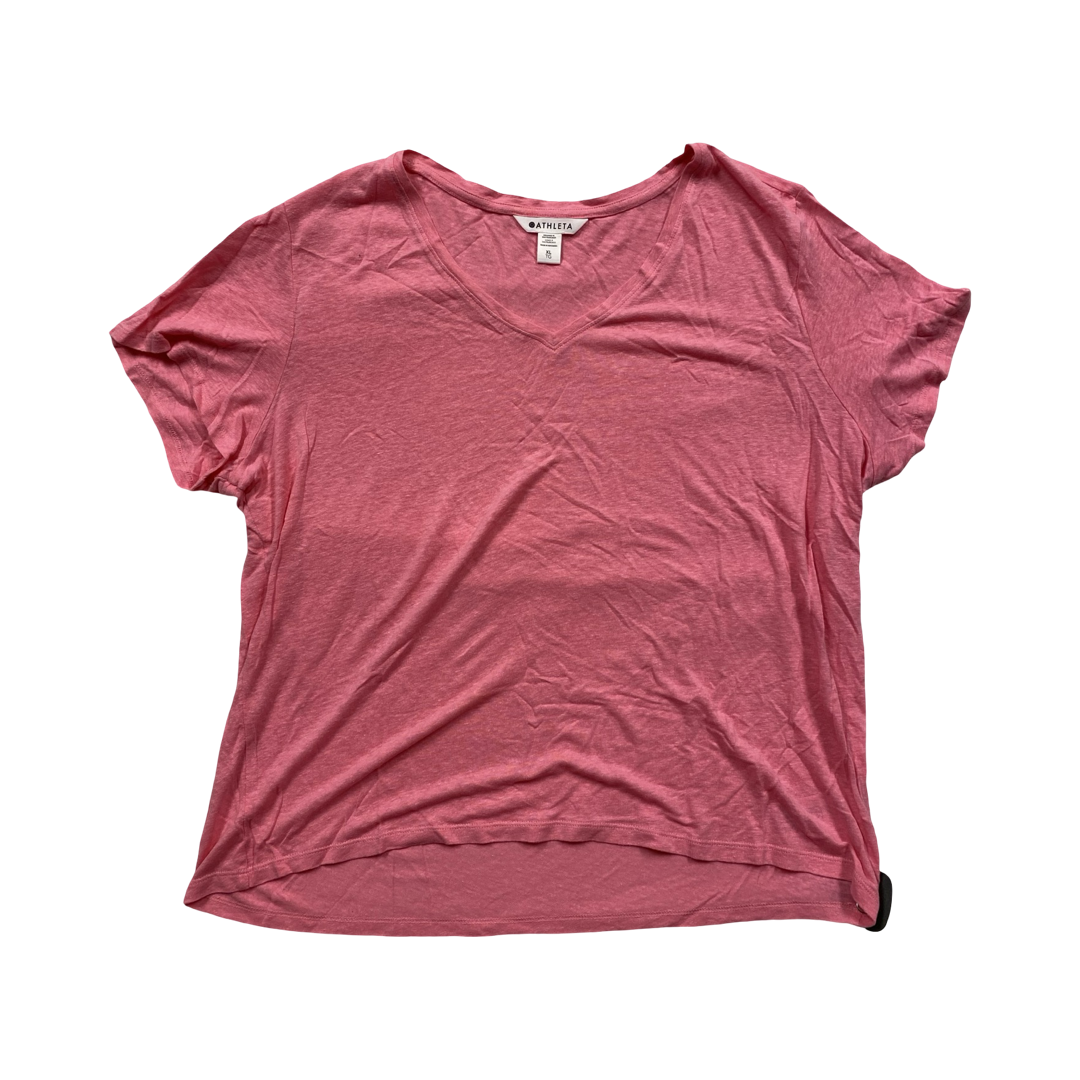 Athletic Top Ss By Athleta In Pink, Size:Xl