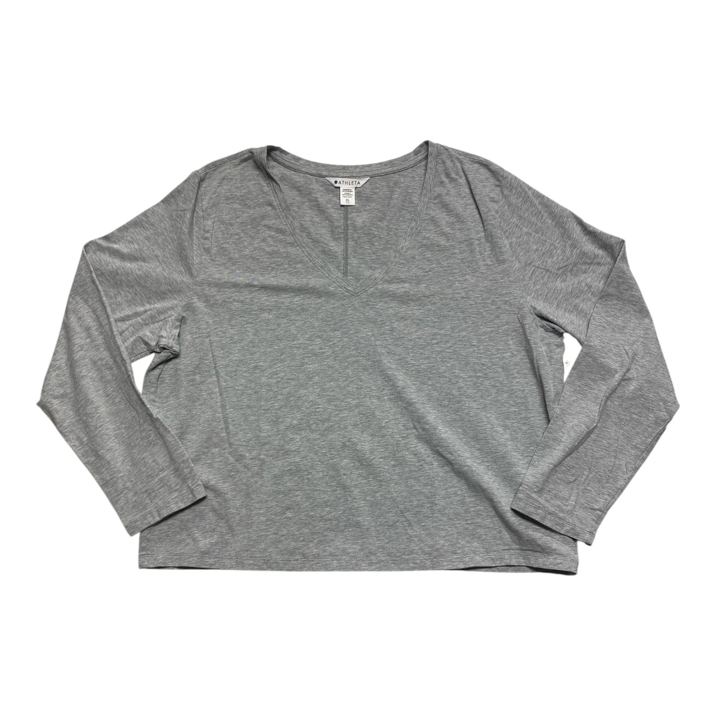 Athletic Top Ls Collar By Athleta In Grey, Size:Xl