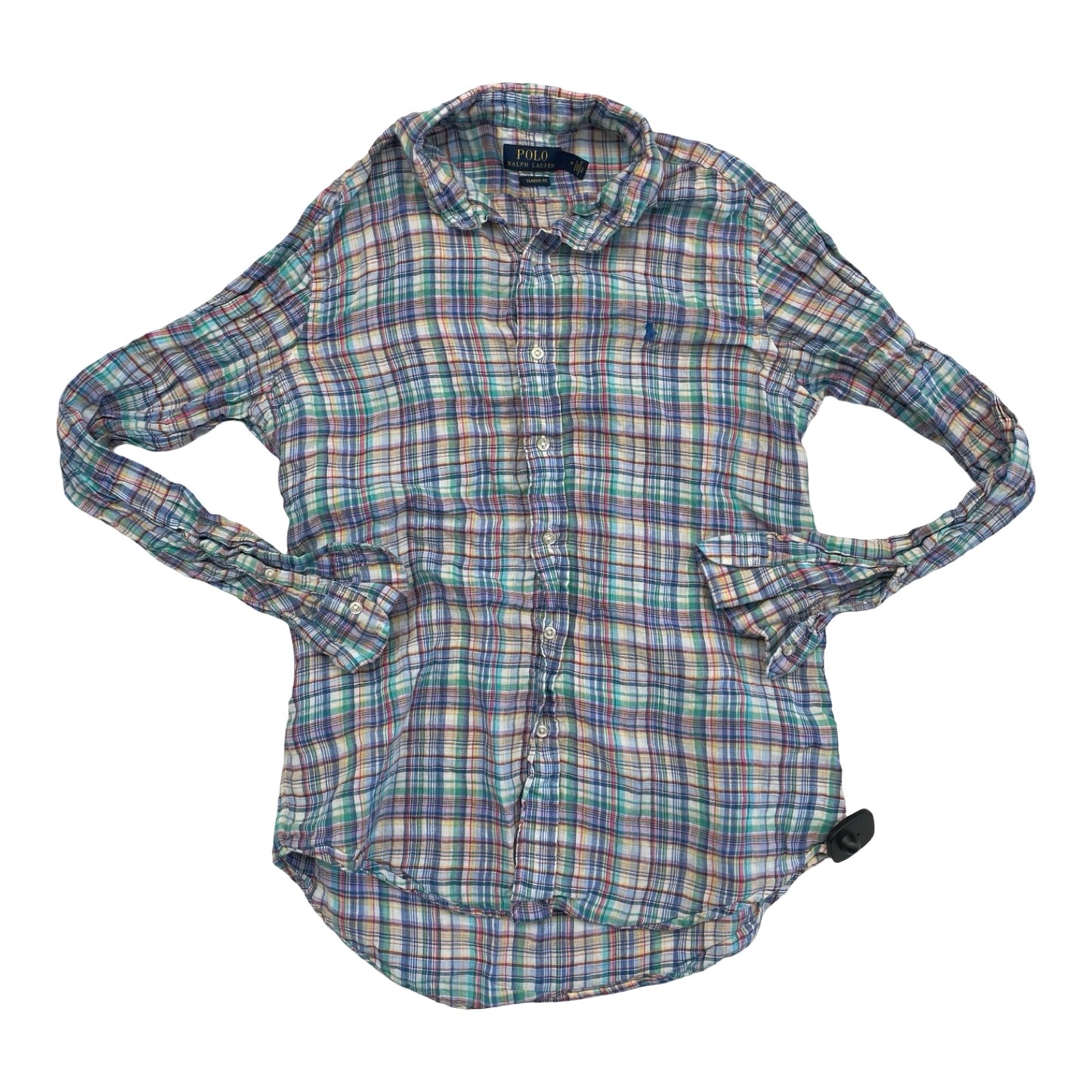 Top Ls By Polo Ralph Lauren In Plaid Pattern, Size:M