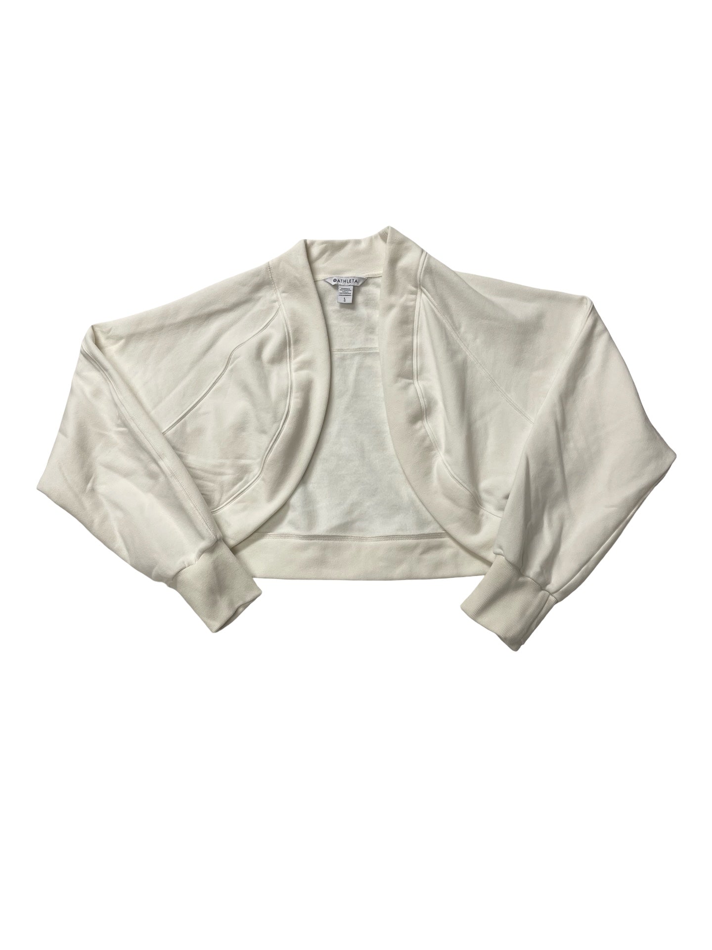 Athletic Top Ls Collar By Athleta In Cream, Size:L