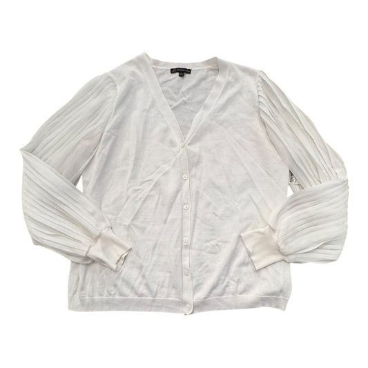 Sweater Cardigan By Adrianna Papell In White, Size:L