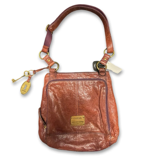 Handbag By Fossil In Maroon, Size:Medium