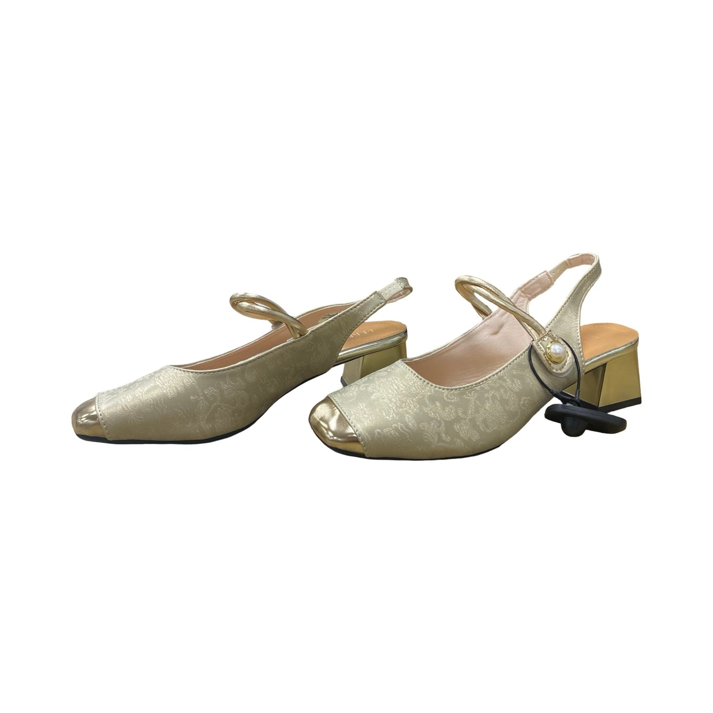 Shoes Heels Block By Cmc In Gold, Size:9