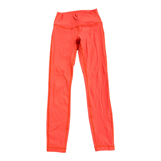 Athletic Leggings By Lululemon In Orange, Size:4