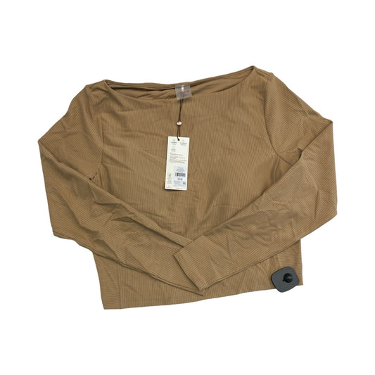 Athletic Top Ls Collar By Calia In Tan, Size:L