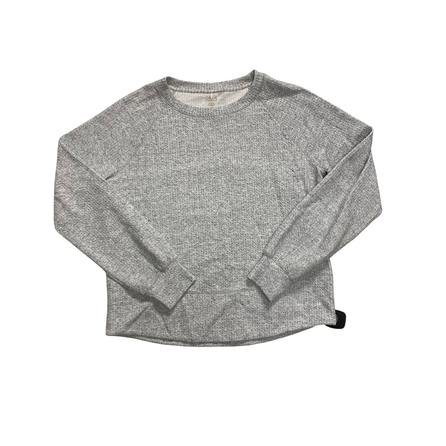 Athletic Top Ls Collar By Calia In Grey, Size:M