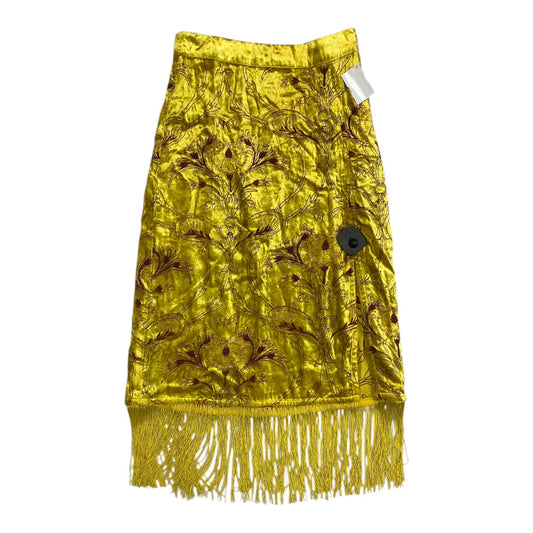 Skirt Midi By Anthropologie In Purple & Yellow, Size:2