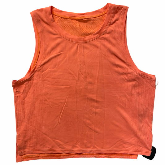 Athletic Tank Top By Lululemon In Orange, Size:10