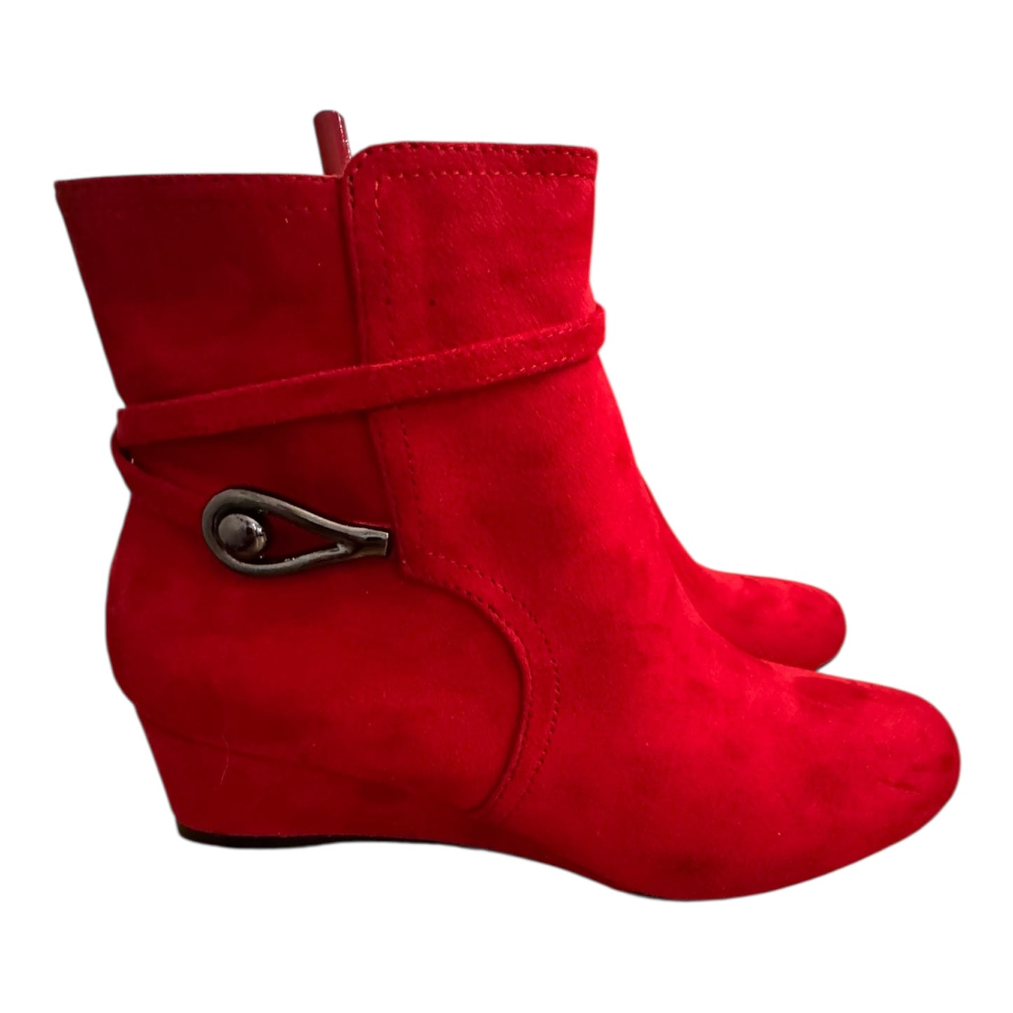 Boots Ankle Heels By Impo In Red, Size:6.5