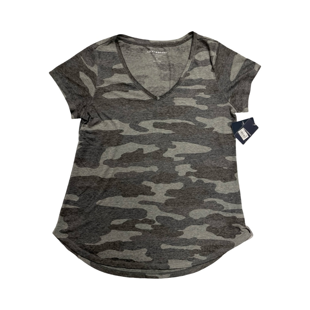 Top Ss By Lucky Brand In Camouflage Print, Size:L