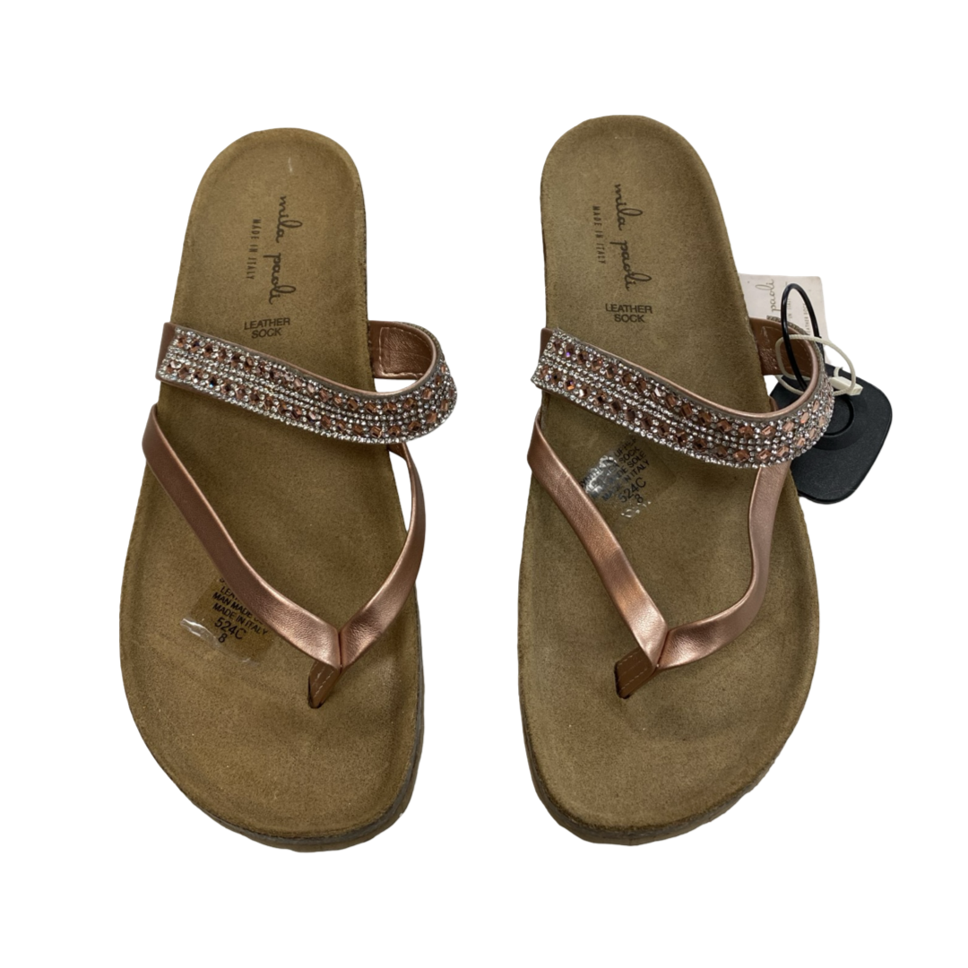 Sandals Heels Wedge By MILA PAOLI In Pink, Size:8