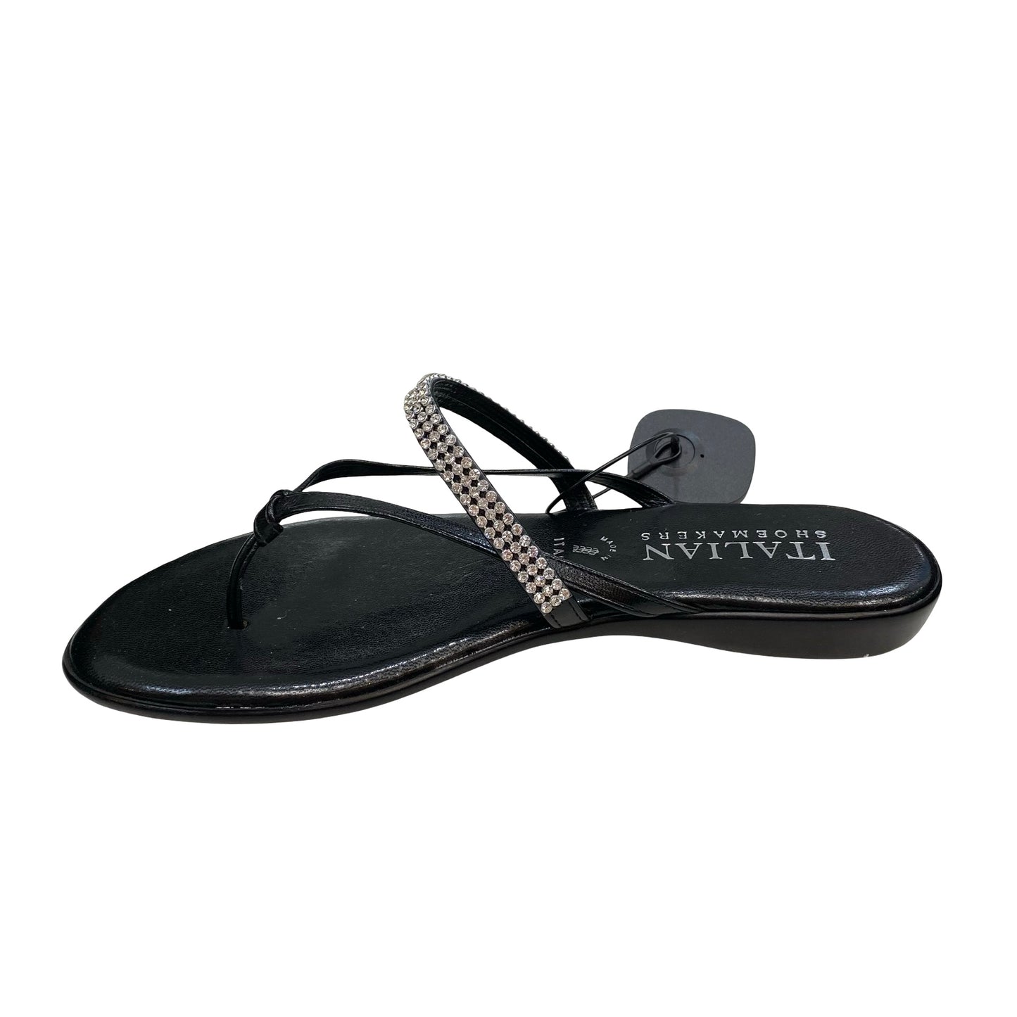 Sandals Flats By Italian Shoemakers In Black, Size:9