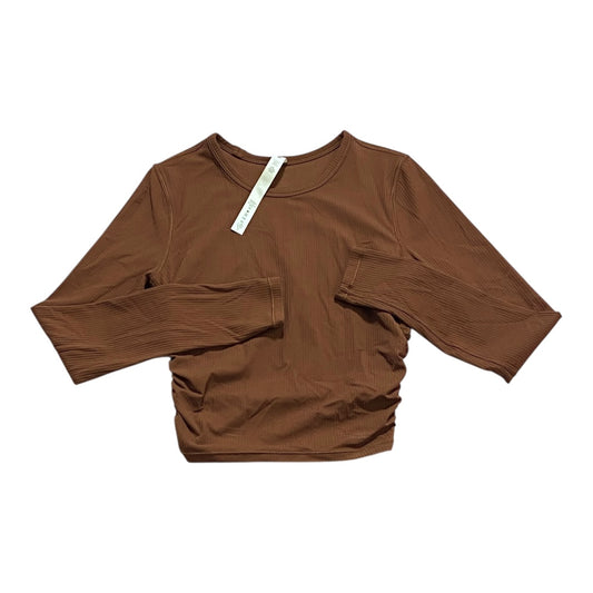 Athletic Top Ls Crewneck By Lululemon In Brown, Size:2