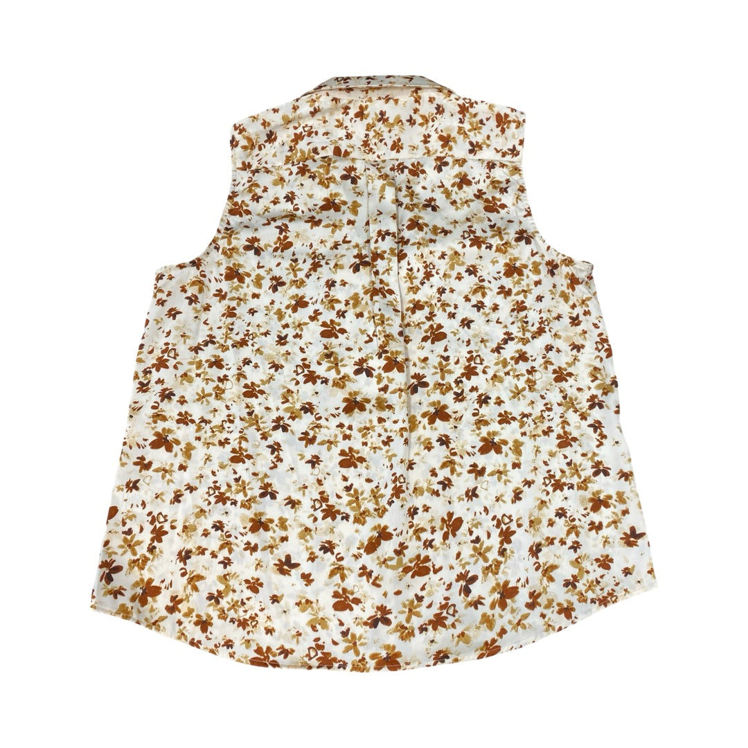 Top Sleeveless By Halogen In Brown, Size:L