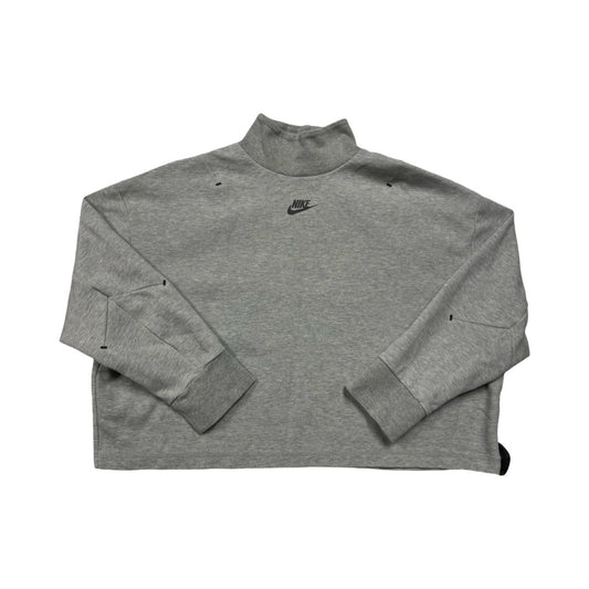 Athletic Sweatshirt Collar By Nike In Grey, Size:M