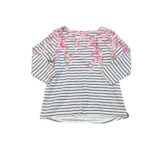 Top 3/4 Sleeve By Joules In Floral Print, Size:14