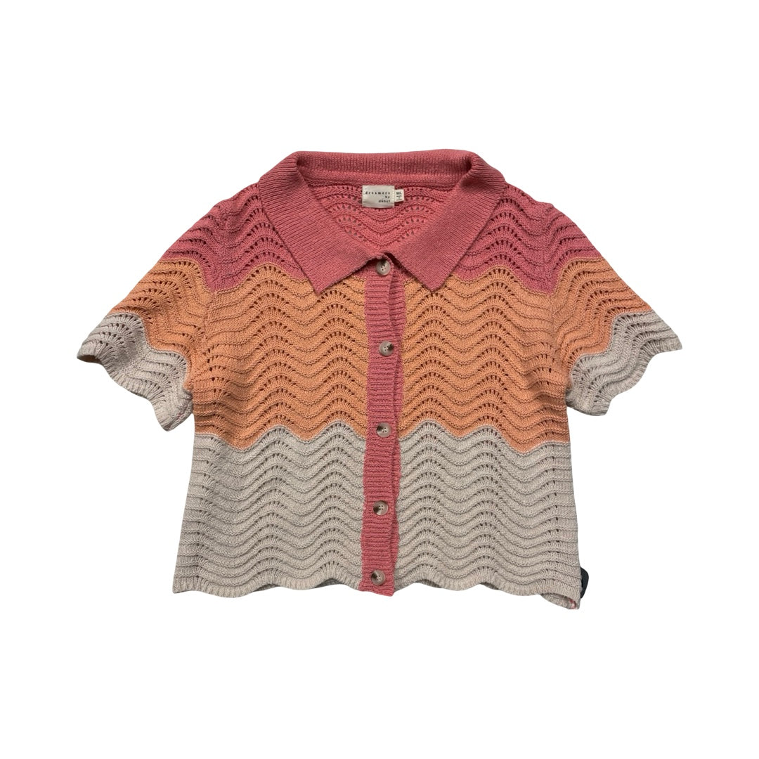 Sweater Ss By Dreamers In Orange & Pink, Size:M