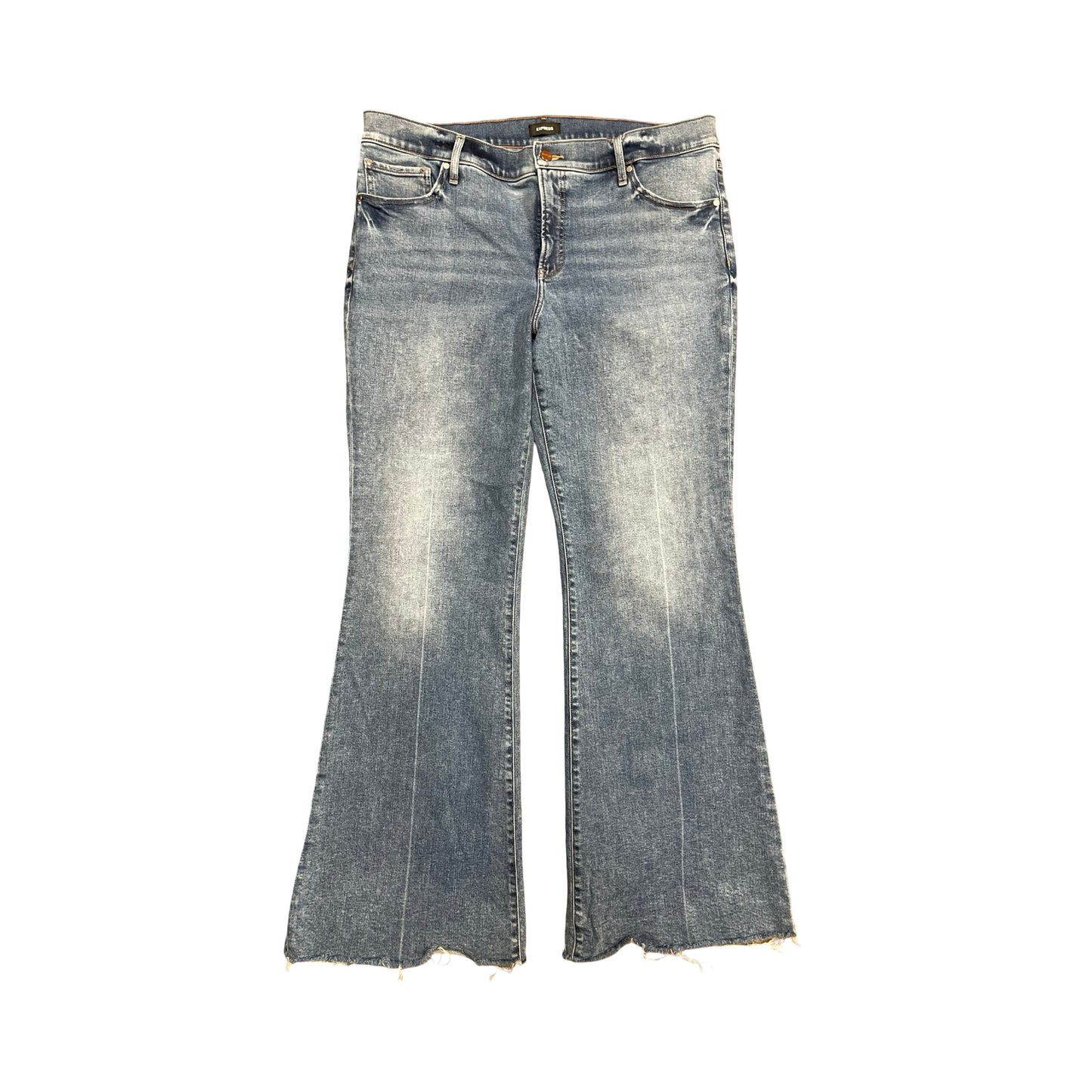 Jeans Flared By Express In Blue Denim, Size:16L