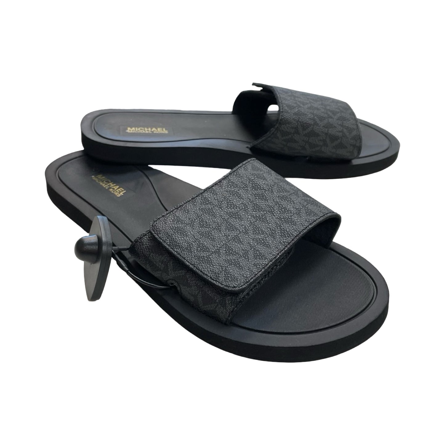 Sandals Flats By Michael By Michael Kors In Black, Size:10