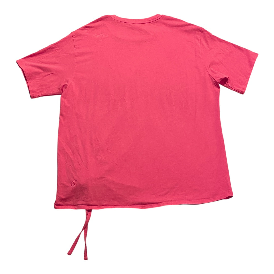 Athletic Top Ss By Lululemon In Pink, Size:M