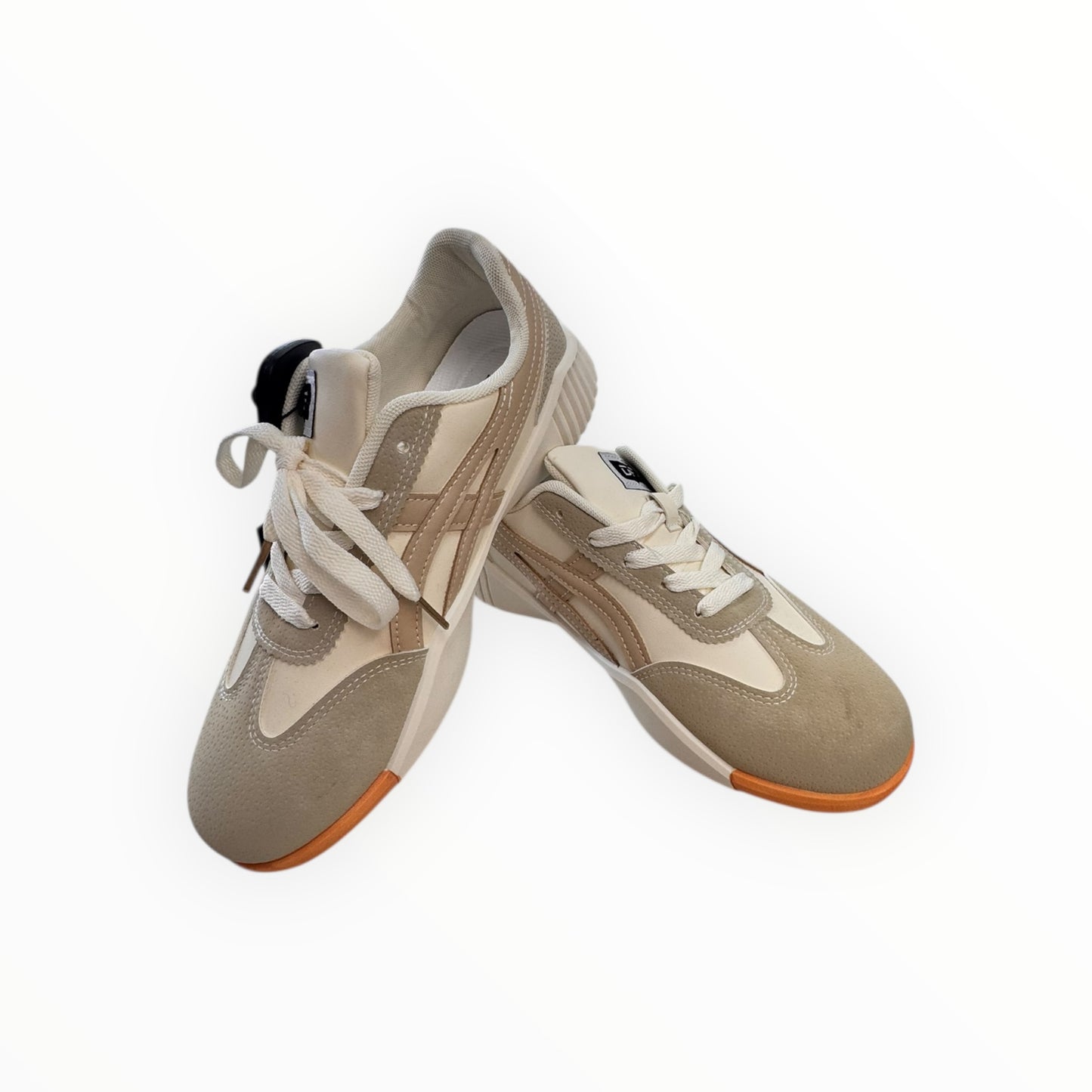 Shoes Sneakers By DE FLORANCE In Tan & White, Size:8.5