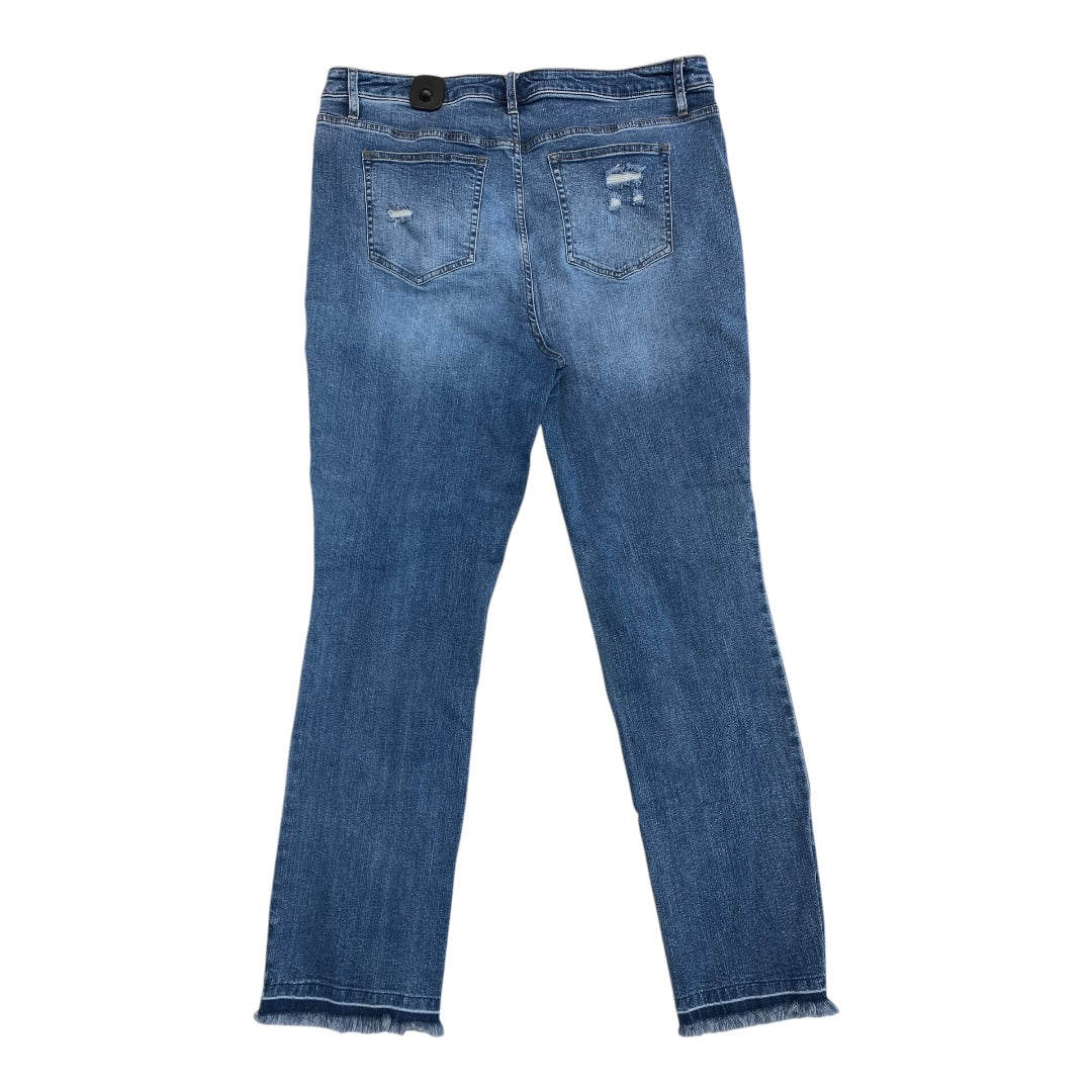 Jeans Straight By CANDACE CAMERON In Blue Denim, Size:18