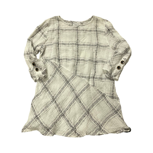 Top 3/4 Sleeve By Habitat In Black & White, Size:L