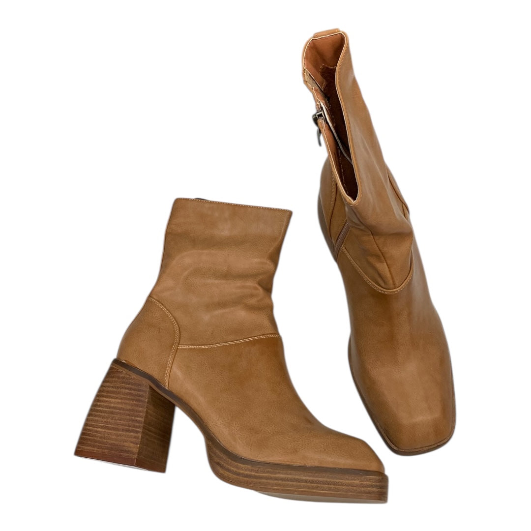 Boots Ankle Heels By BEAST FASHION In Tan, Size:11