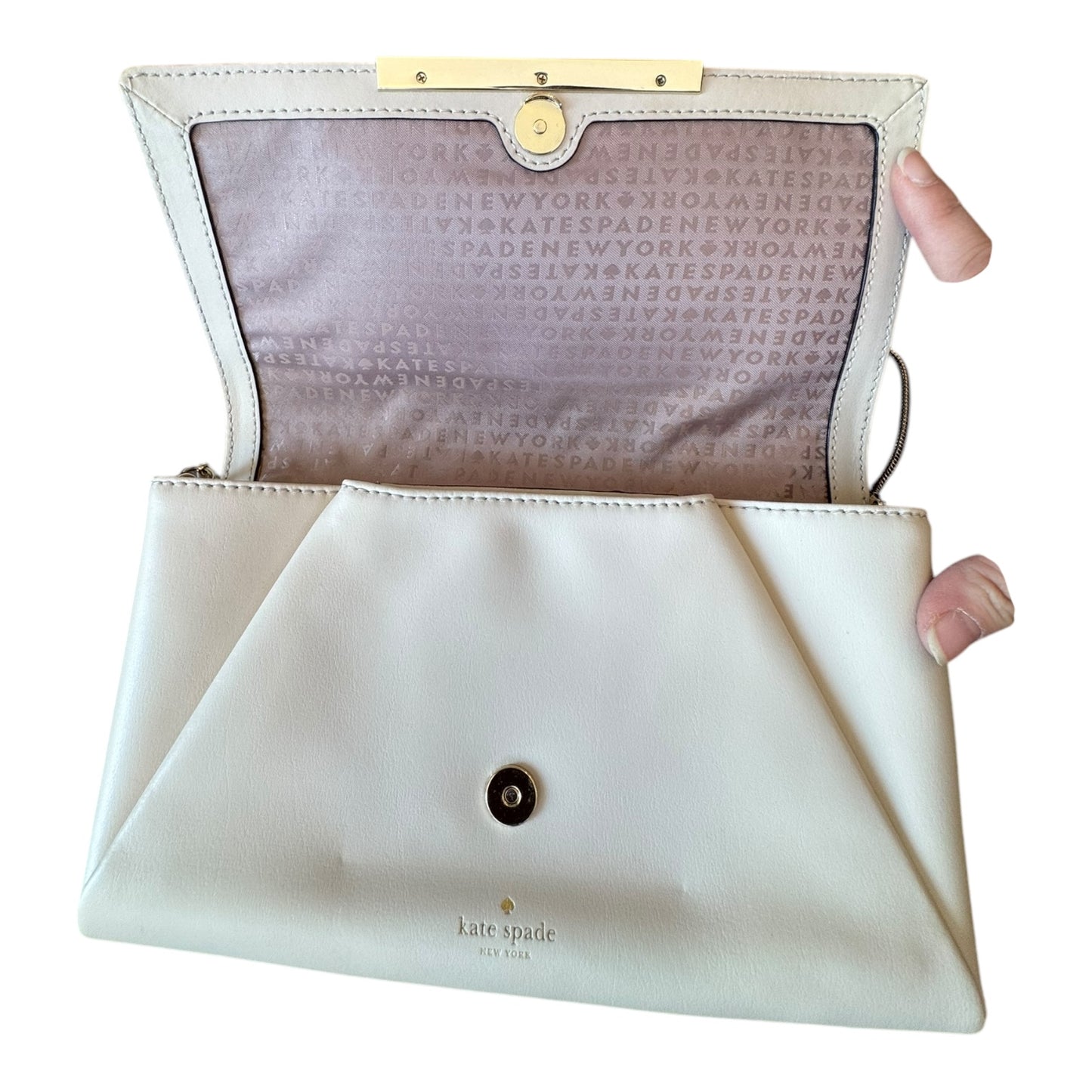 Handbag Designer By Kate Spade In Cream, Size:Medium