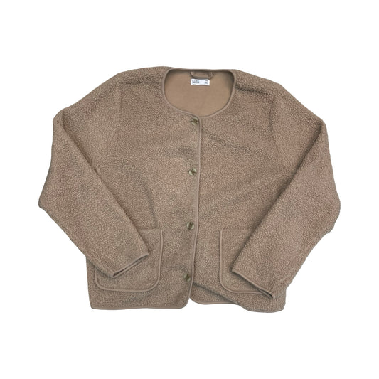 Jacket Faux Fur & Sherpa By Croft And Barrow In Cream, Size:Xxl