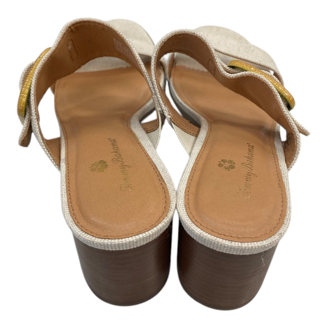 Sandals Heels Block By Tommy Bahama In Beige, Size:8.5