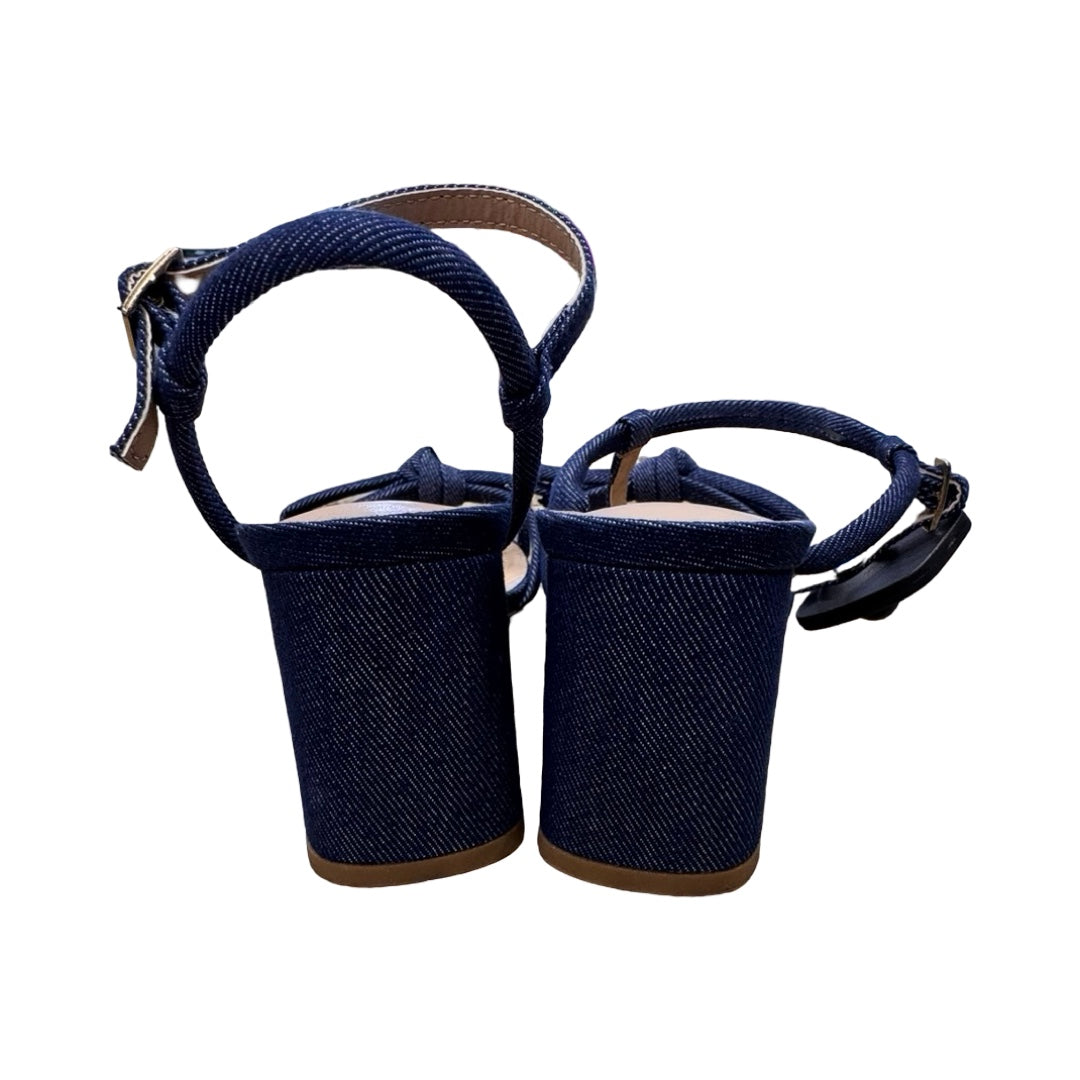 Sandals Heels Block By Journee In Blue, Size:6
