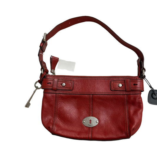 Handbag Leather By Fossil In Red, Size:Small