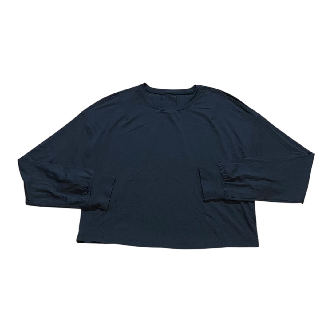 Athletic Top Ls Crewneck By Lululemon In Navy, Size:6