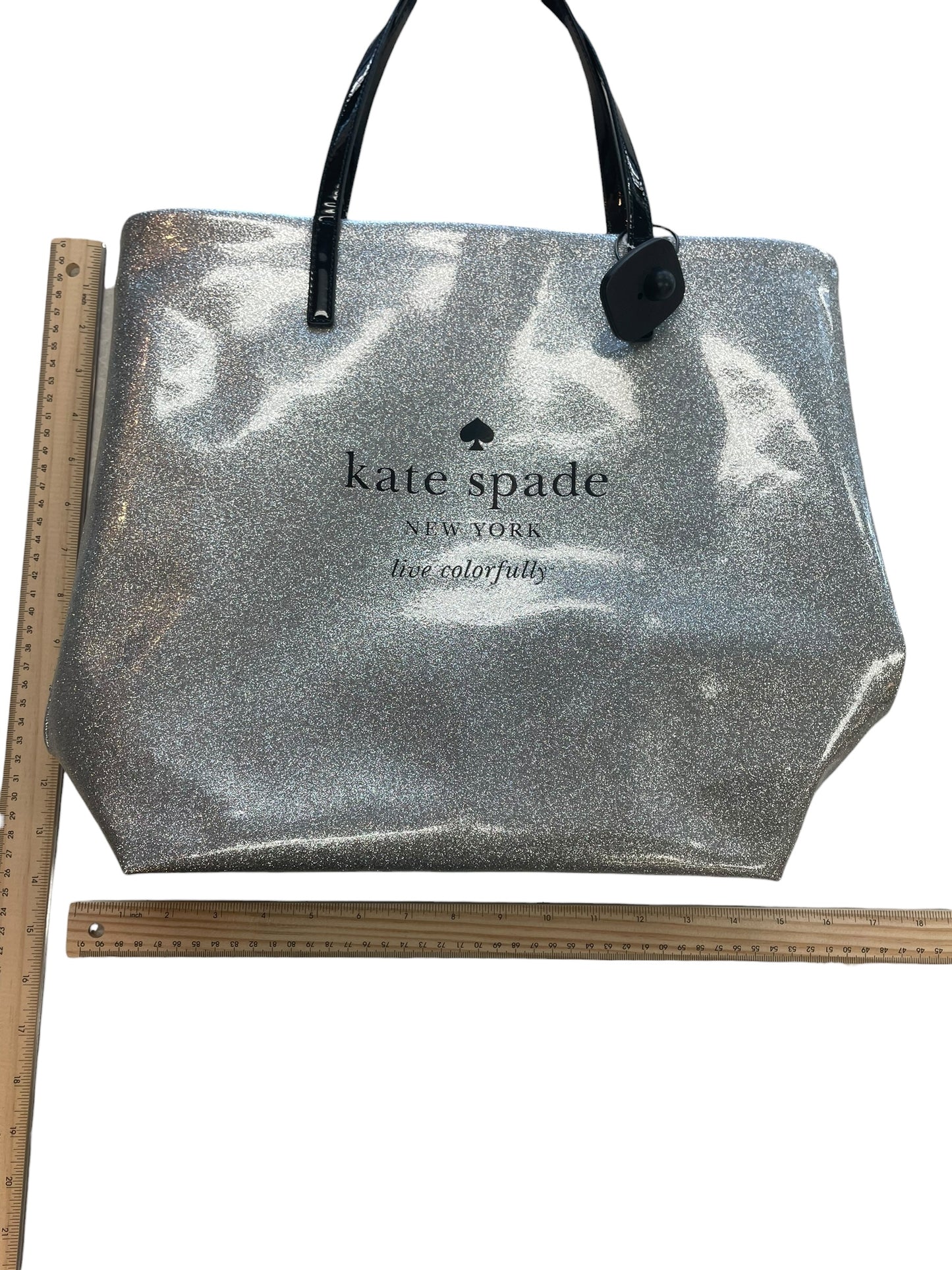 Handbag Designer By Kate Spade In Silver, Size:Large