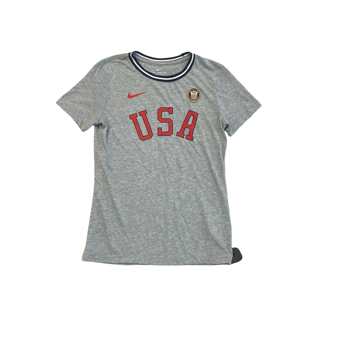 Athletic Top Ss By Nike In Grey, Size:Xs