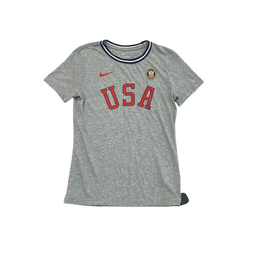 Athletic Top Ss By Nike In Grey, Size:Xs