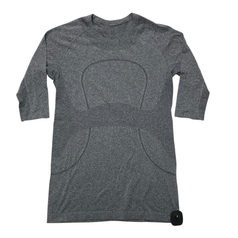 Athletic Top Ls Crewneck By Lululemon In Grey, Size:8