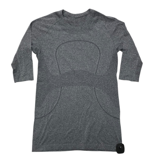 Athletic Top Ls Crewneck By Lululemon In Grey, Size:8
