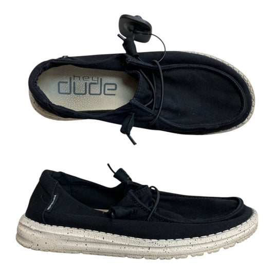 Shoes Flats By Hey Dude In Black, Size:7