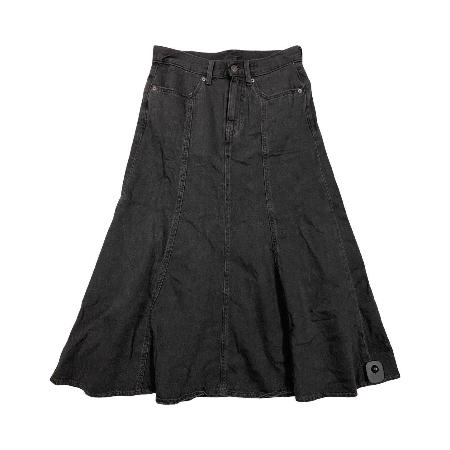 Skirt Maxi By Levis In Black Denim, Size:4