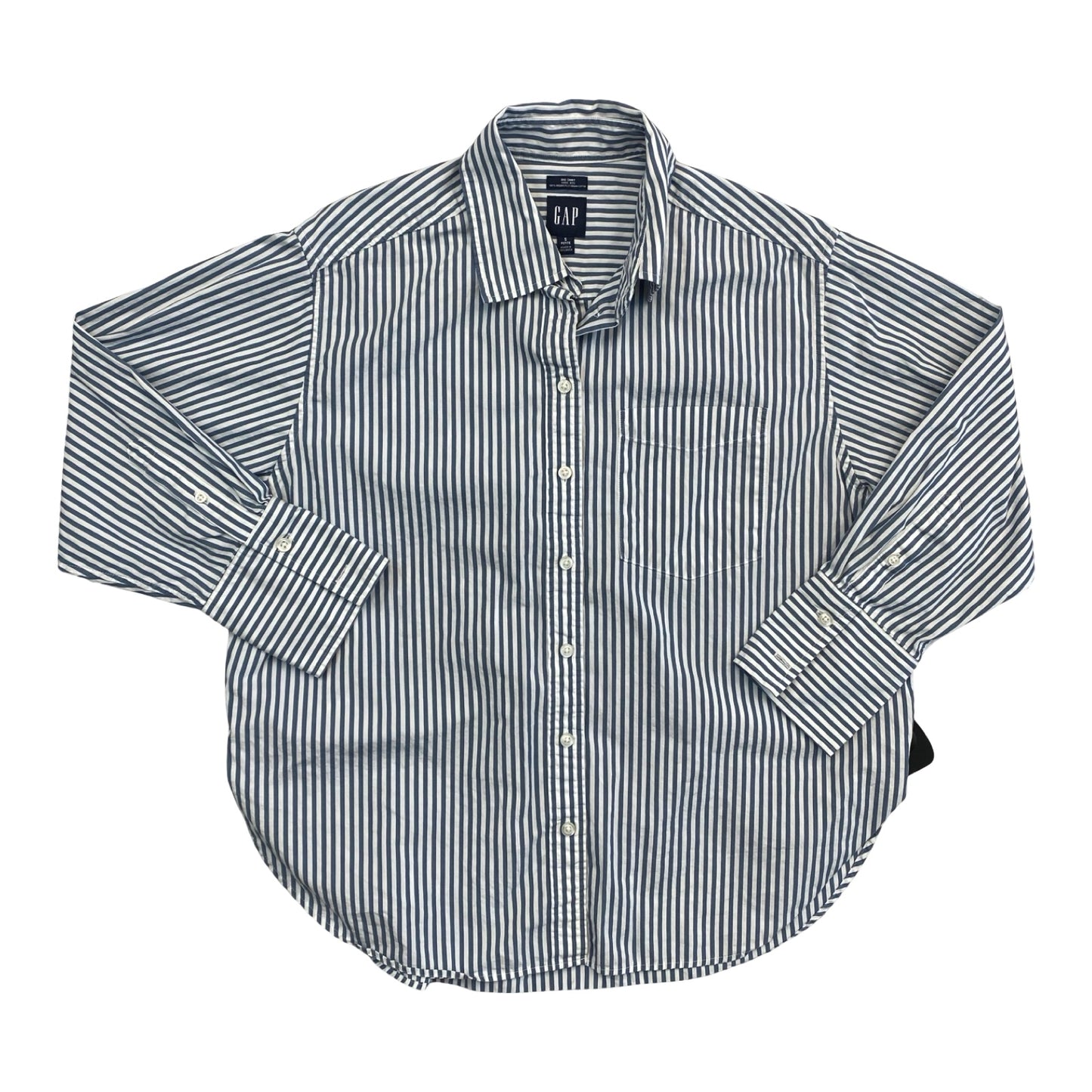 Blouse Ls By Gap In Striped Pattern, Size:Sp