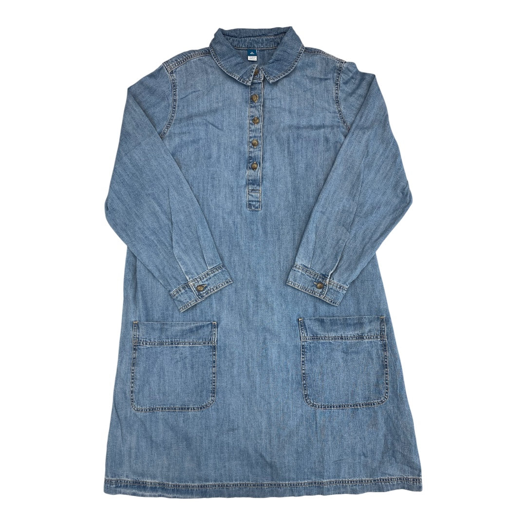 Dress Casual Midi By Old Navy In Blue Denim, Size:Xl