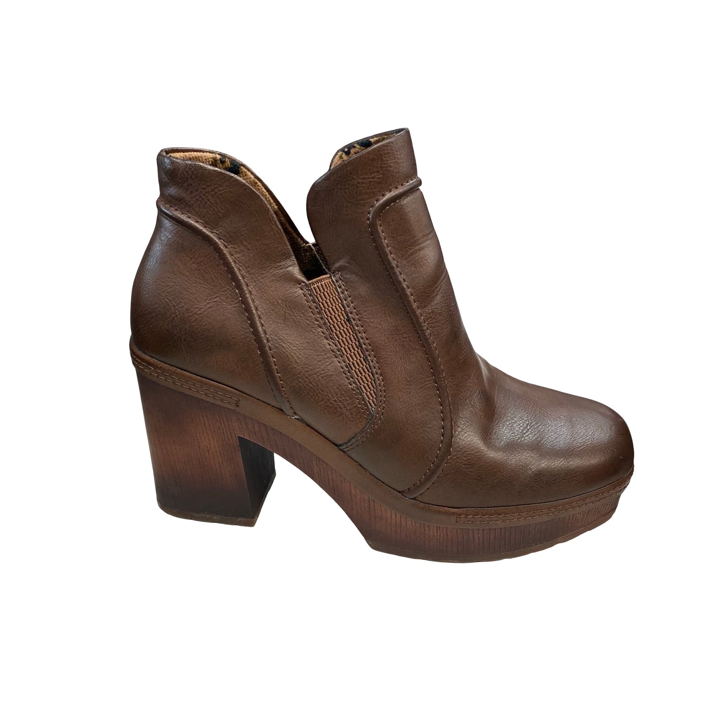Boots Ankle Heels By Korks In Brown, Size:7.5