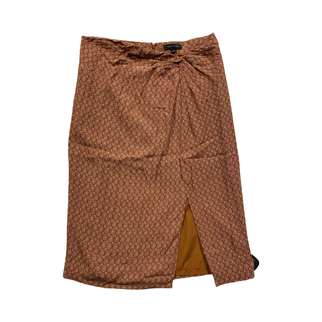 Skirt Maxi By Ann Taylor In Orange & Pink, Size:12