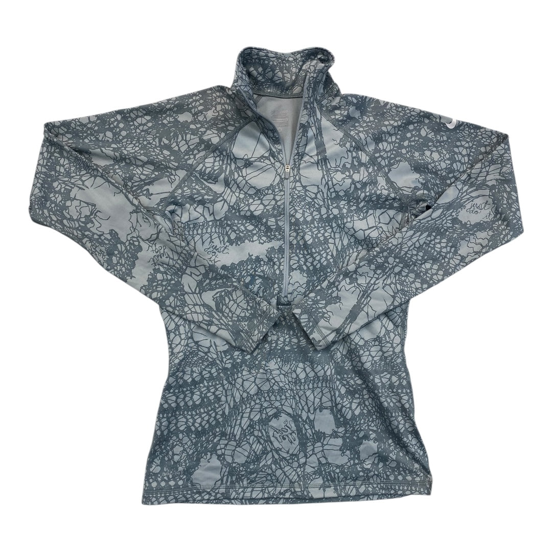 Athletic Top Ls Collar By Nike In Grey, Size:M