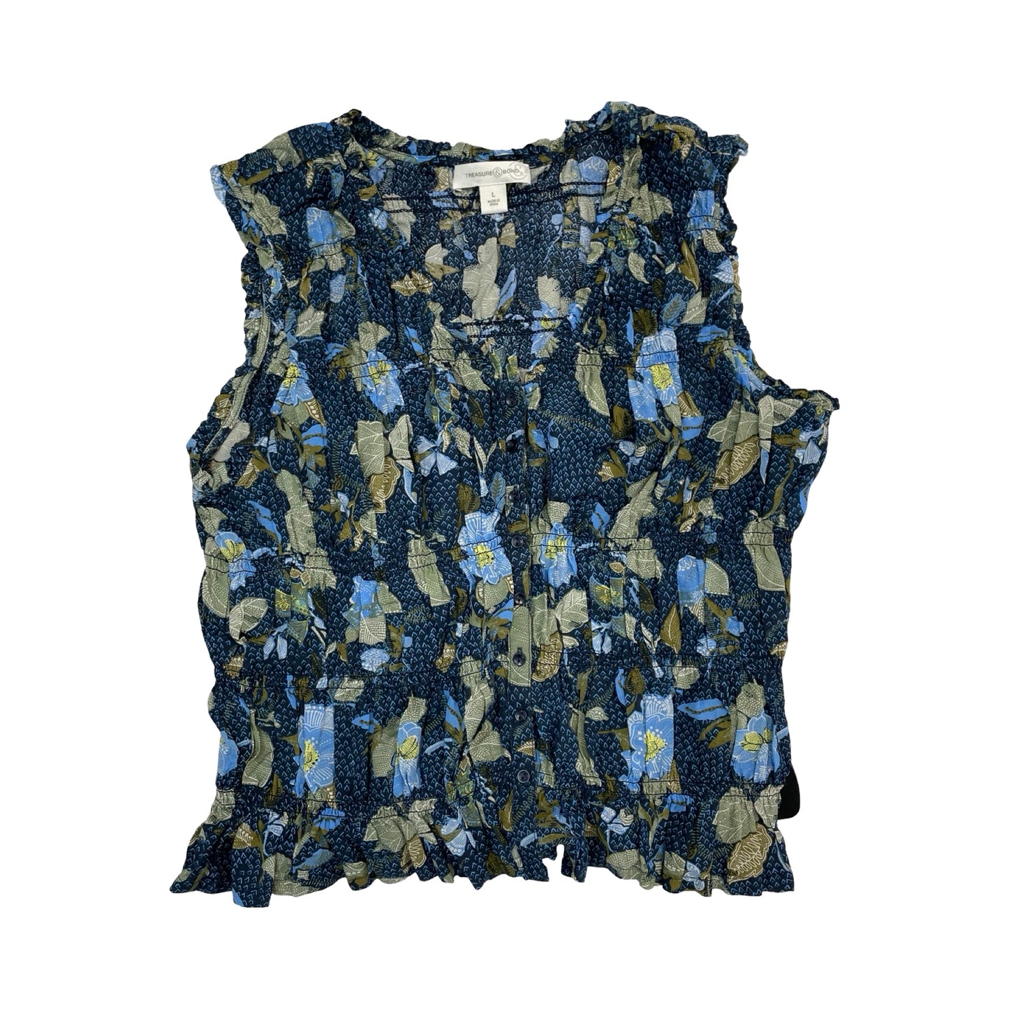 Top Sleeveless By Treasure And Bond In Multi, Size:L