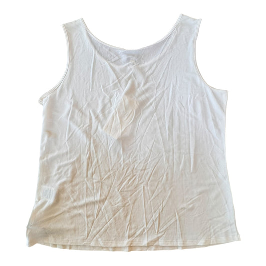 Top Sleeveless Designer By Eileen Fisher In Cream, Size:Lp