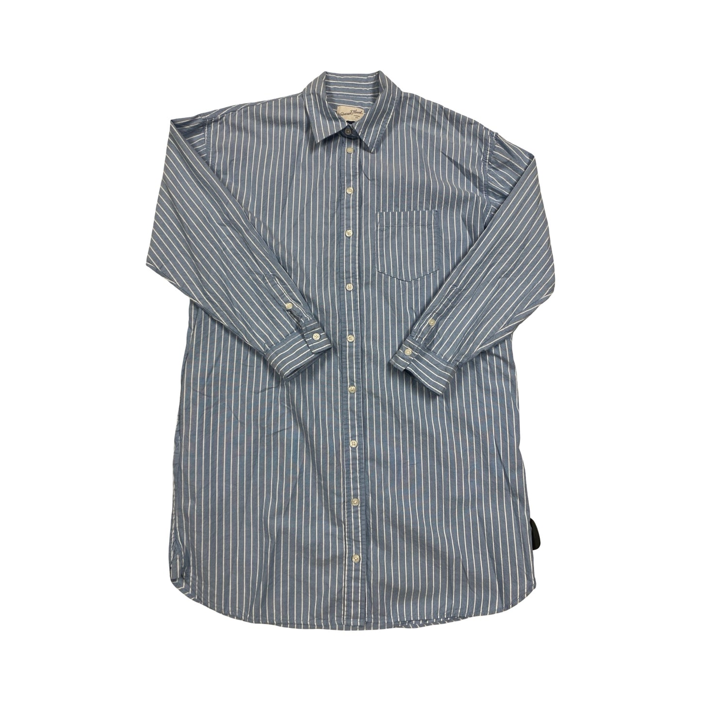 Blouse Ls By Universal Thread In Blue & White, Size:S
